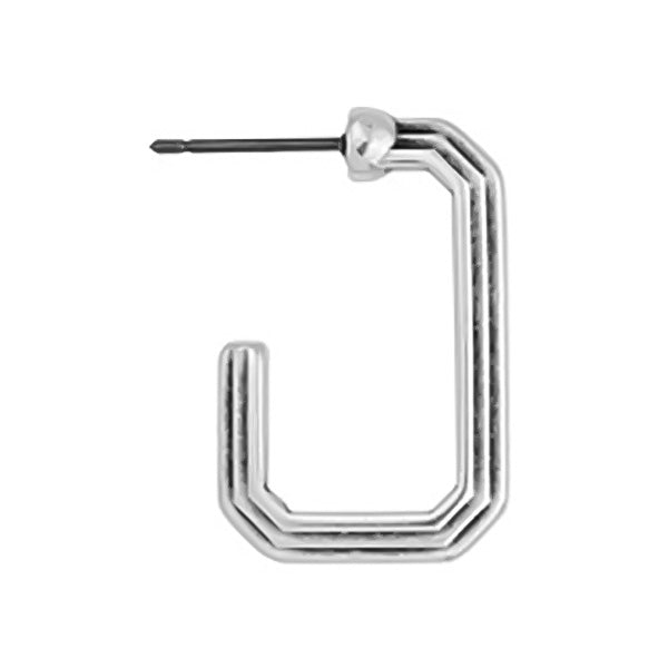 3/4 octagon hoop earring with titanium stud, pack of 3 pairs