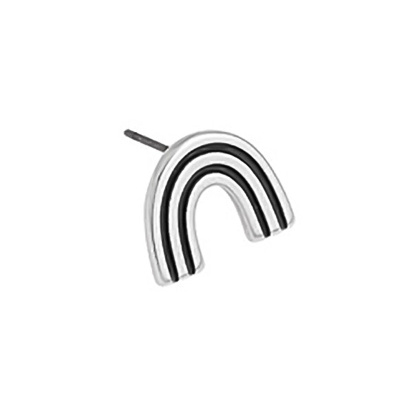 Rainbow earring with titanium stud, pack of 4 pairs