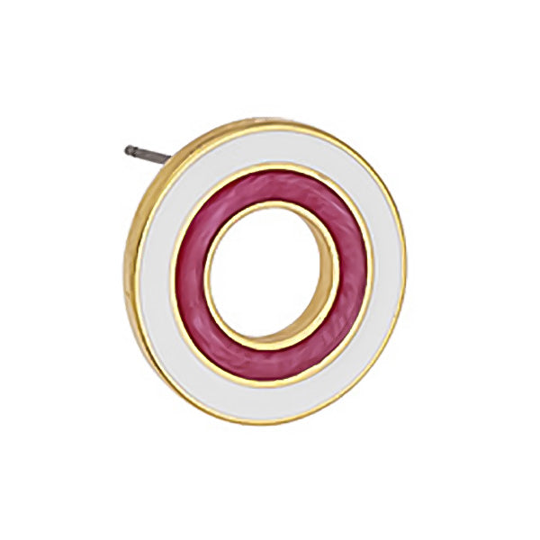 Double circle earring with titanium stud, pack of 2 pairs