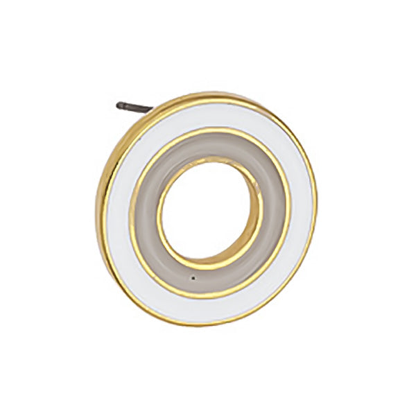 Double circle earring with titanium stud, pack of 2 pairs