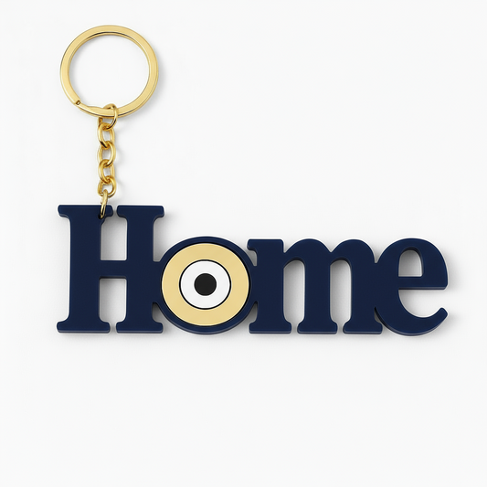 Plexiglass μπρελόκ HOME με μάτι – So Cute by Dimi Wholesale