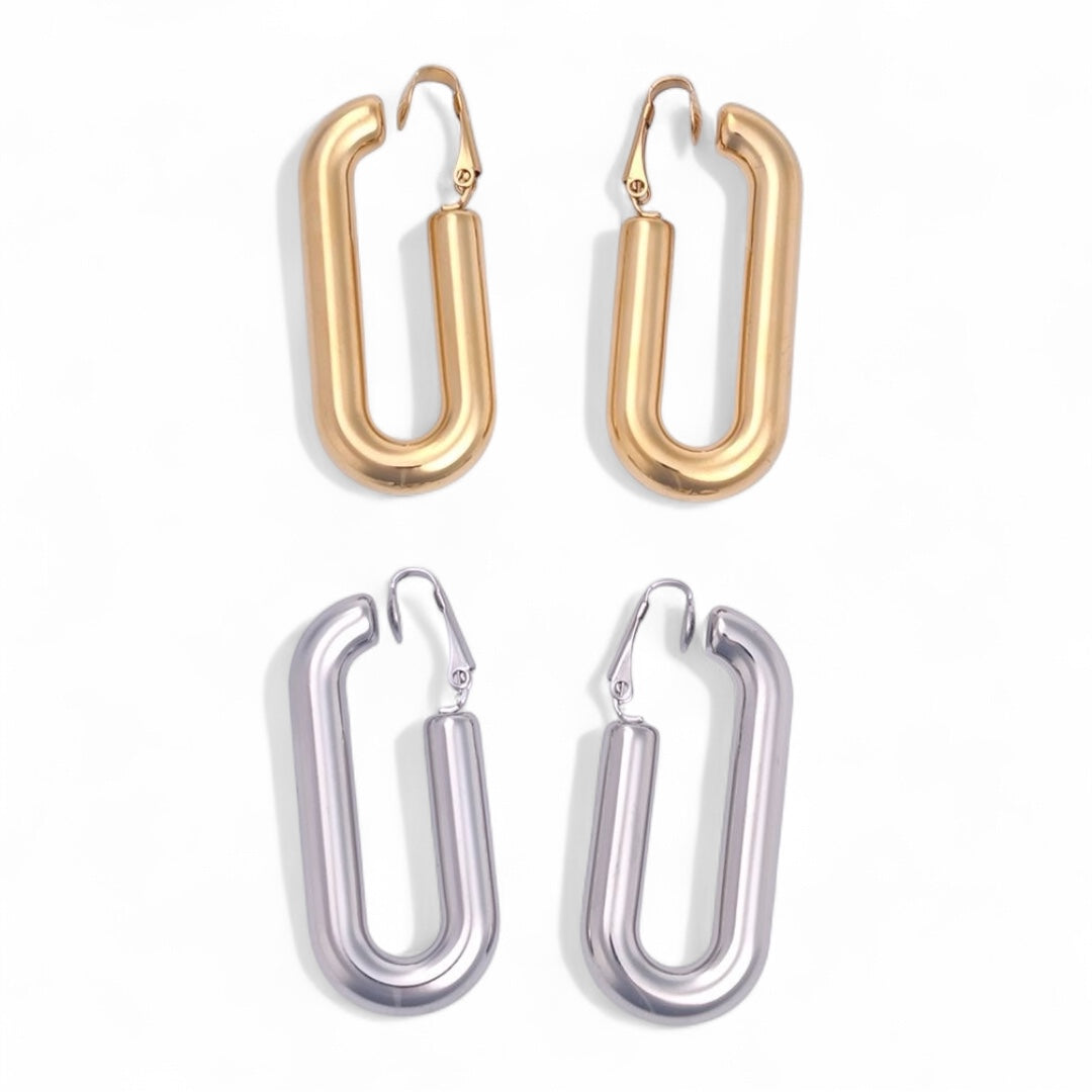 Ατσάλινα clip σκουλαρίκια σε σχήμα U – So Cute by Dimi