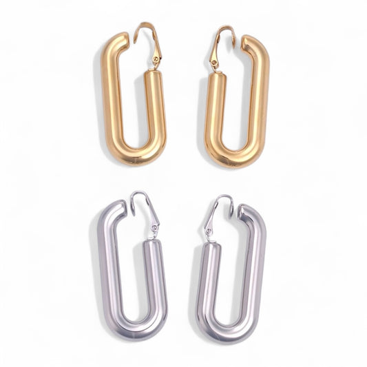 Ατσάλινα clip σκουλαρίκια σε σχήμα U – So Cute by Dimi