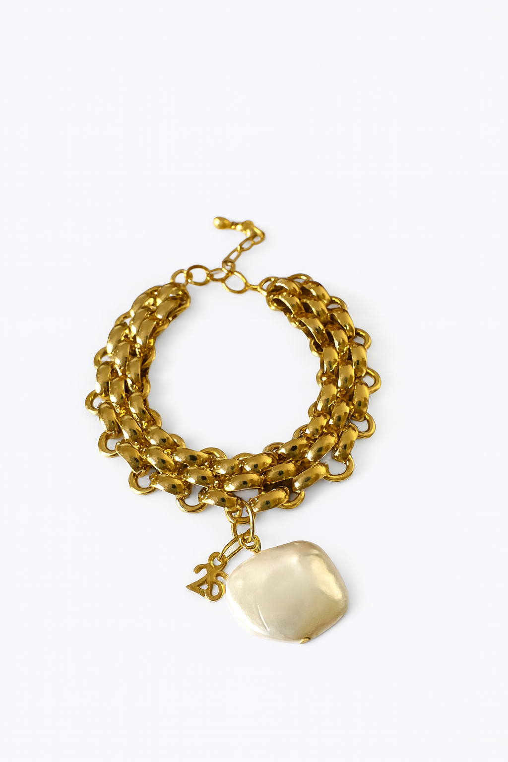 Βραχιόλι γούρι χονδρικής με ατσάλινη αλυσίδα, πέρλα και charm 26 – So Cute by Dimi