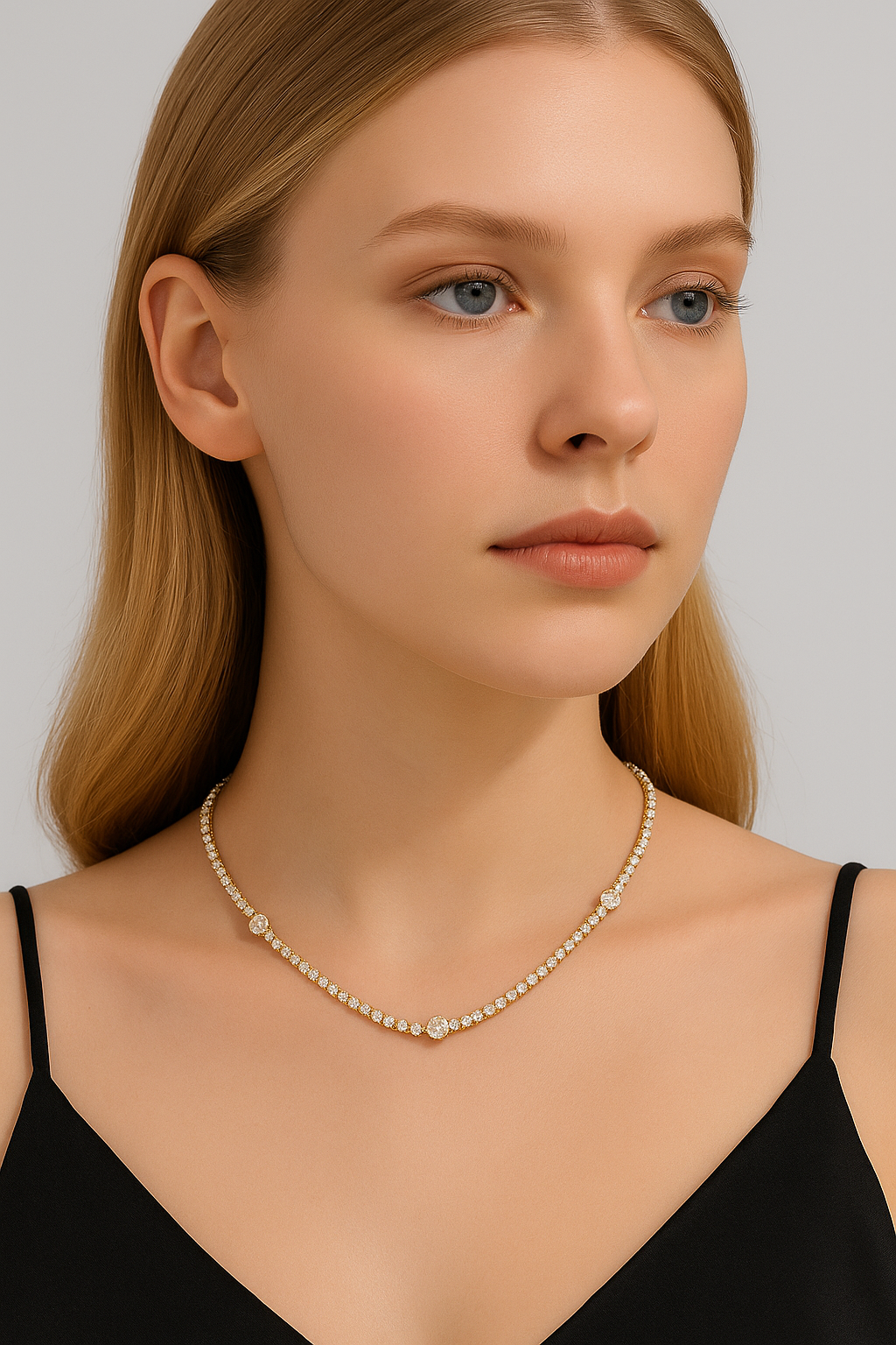 Choker κολιέ με rhinestones σε χρυσό και ασημί – Χονδρική So Cute by Dimi