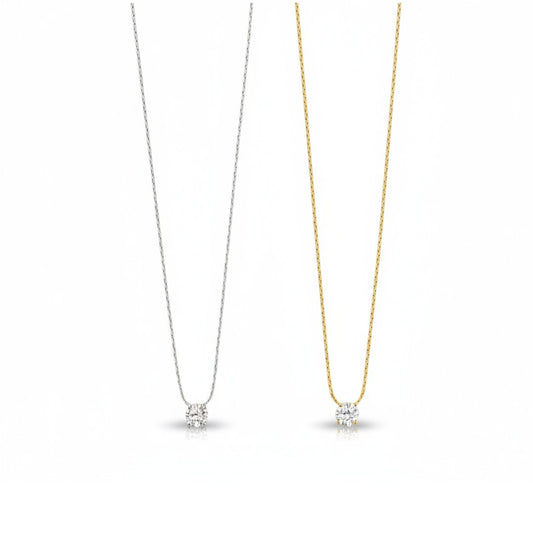 ⚡🚚 Lumière – Ατσάλινο Κολιέ με Twisted Αλυσίδα & Mini Ζιργκόν