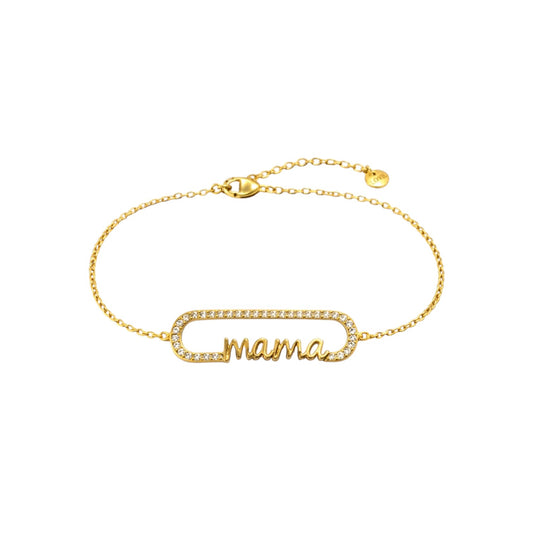 Ατσάλινο βραχιόλι μαμά με ζιργκόν Mama Love Bracelet So Cute by Dimi
