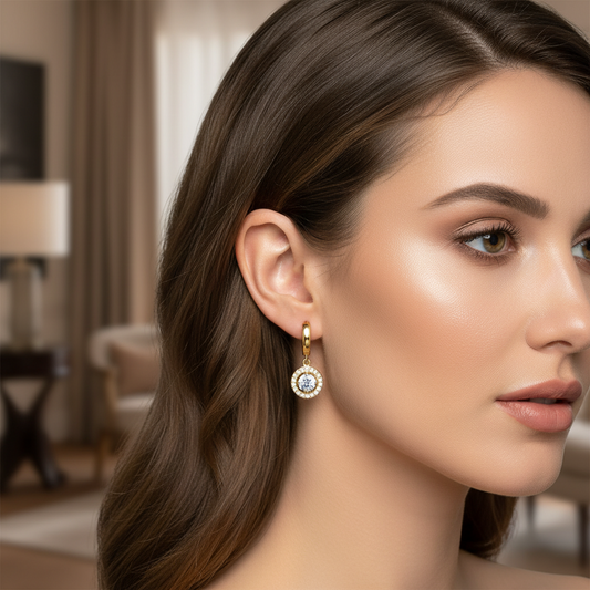 Mini Celeste Earrings – Χονδρική ατσάλινα σκουλαρίκια με κρικάκι & ζιργκόν σε χρυσό και ασημί | So Cute by Dimi Wholesale