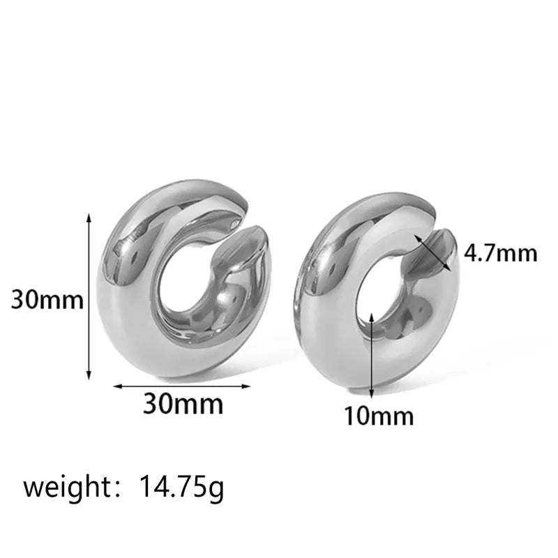 Titanium Steel 18K Gold Plated Ear Cuffs