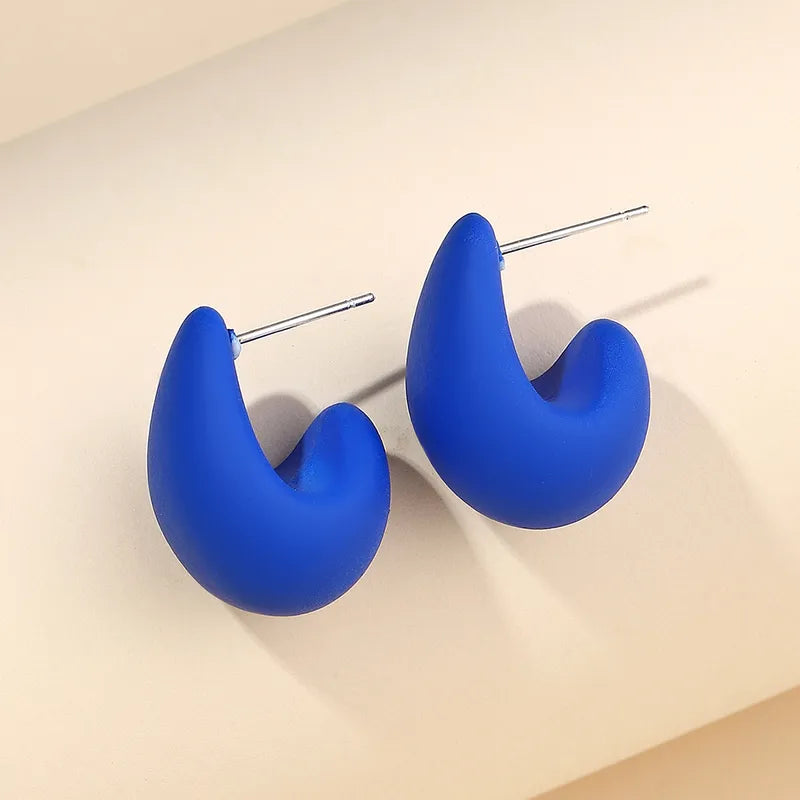 Sweet Simple Style Small Water Droplets Plastic Resin Ear Studs, pack of 2 pairs