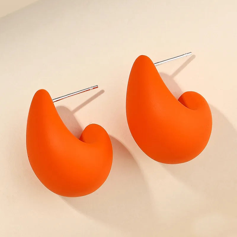 Sweet Simple Style Small Water Droplets Plastic Resin Ear Studs, pack of 2 pairs