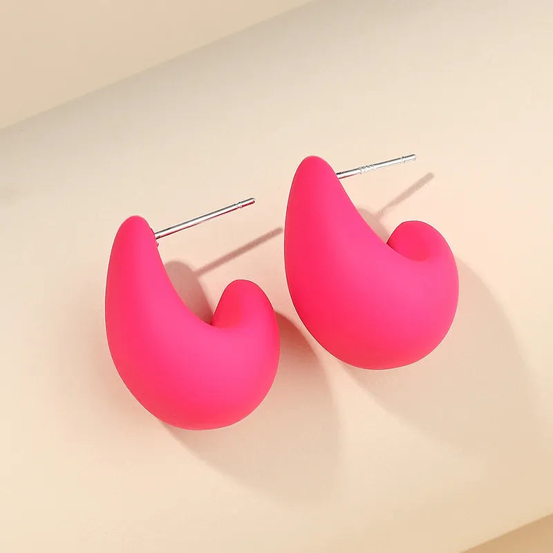 Sweet Simple Style Small Water Droplets Plastic Resin Ear Studs, pack of 2 pairs
