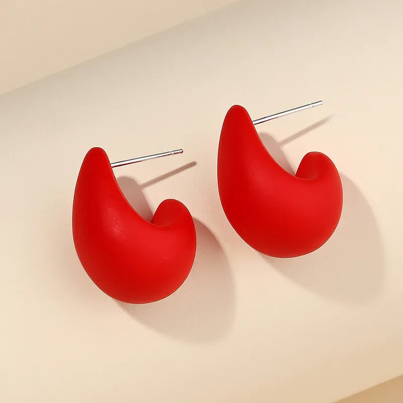 Sweet Simple Style Small Water Droplets Plastic Resin Ear Studs, pack of 2 pairs