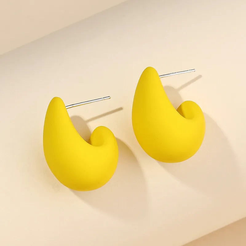 Sweet Simple Style Small Water Droplets Plastic Resin Ear Studs, pack of 2 pairs