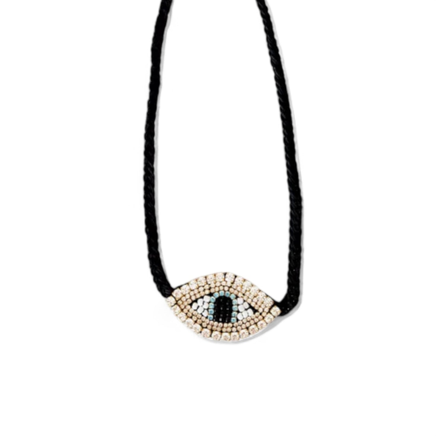 Χειροποίητο τσόκερ με μάτι από στρας και χάντρες – So Cute by Dimi χονδρική