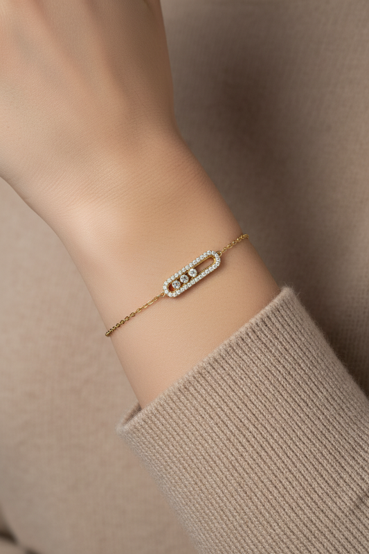 Ατσάλινο βραχιόλι Glow Line Sparkle με ζιργκόν So Cute by Dimi κωδικός 1-501-3000