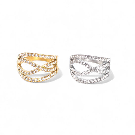 ⚡🚚 Δαχτυλίδι “Infinity Glam” με Ζιργκόν