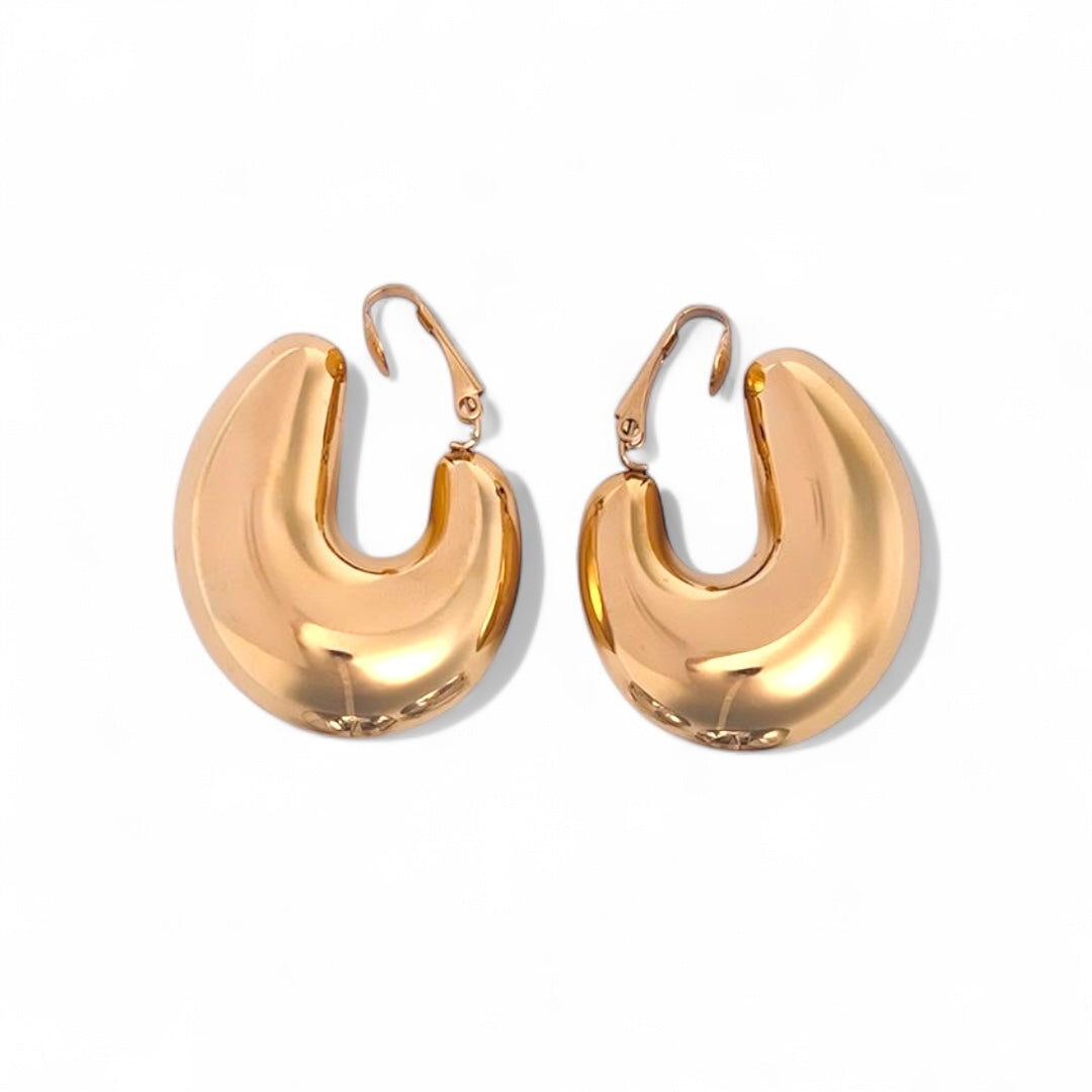 Clip-on σκουλαρίκια με κυρτό μεταλλικό σχήμα – So Cute by Dimi