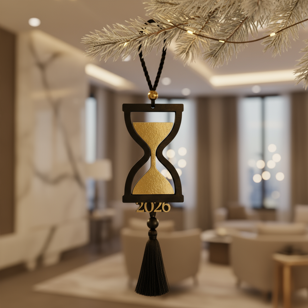 🤍✨ Γούρι 2026 Κλεψύδρα –  Plexiglass με Φούντα | Συλλογή Symbolic Luxe