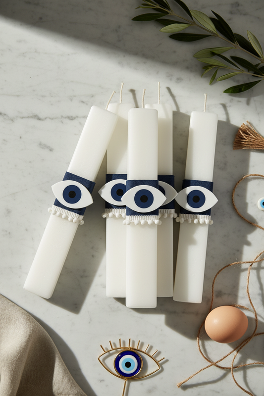 🤍✨ Evil Eye Easter Candle