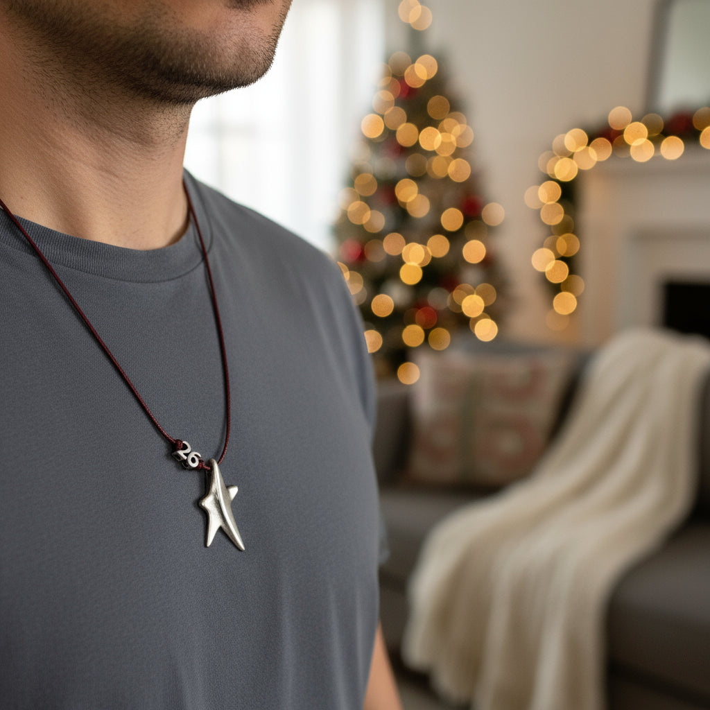 Κολιέ γούρι 2026 με αστέρι από ζαμάκ – So Cute by Dimi Wholesale