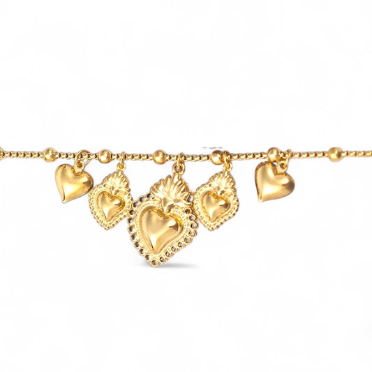 ⚡🚚 Βραχιόλι “Sacred Drops” με Μοτίφ Ιερής Καρδιάς