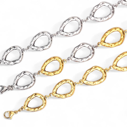 ⚡🚚 Βραχιόλι “Molten Ovals” από Ατσάλι