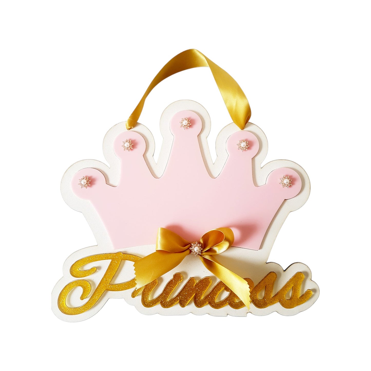 Χειροποίητο κάδρο Princess από ξύλο και plexiglass για παιδικό δωμάτιο So Cute by Dimi