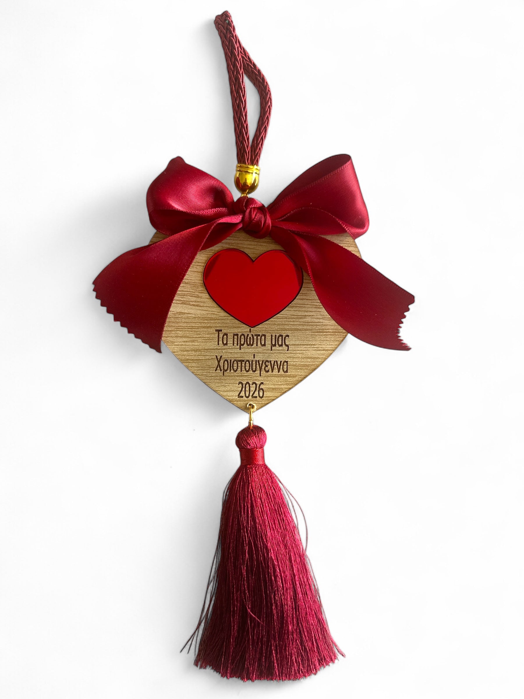 Χειροποίητο γούρι καρδιά First Christmas Together – So Cute by Dimi χονδρική