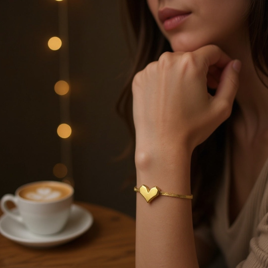 Βραχιόλι από ατσάλι με διπλωμένη καρδιά – Folded Heart by So Cute