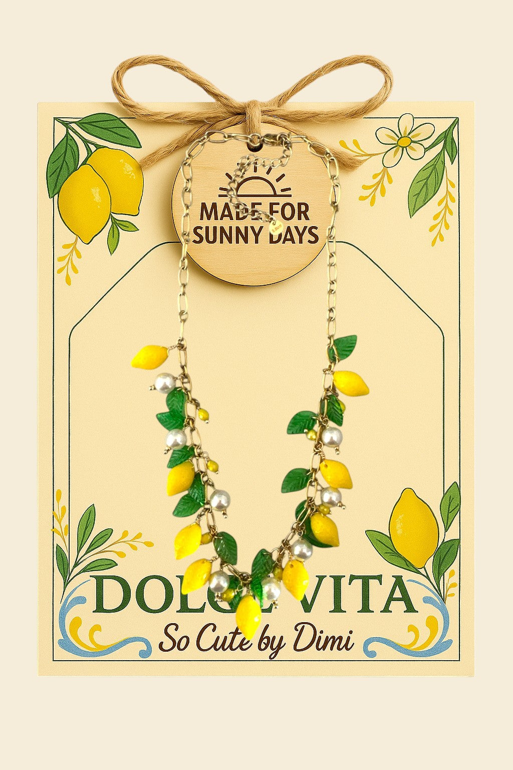 ⚡🚚 Lemon Charm Necklace – Dolce Vita Edition