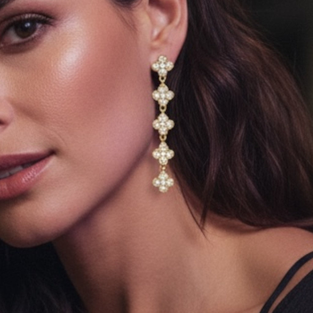 Ατσάλινα σκουλαρίκια Crystal Cross με σταυρούς από ζιργκόν So Cute by Dimi