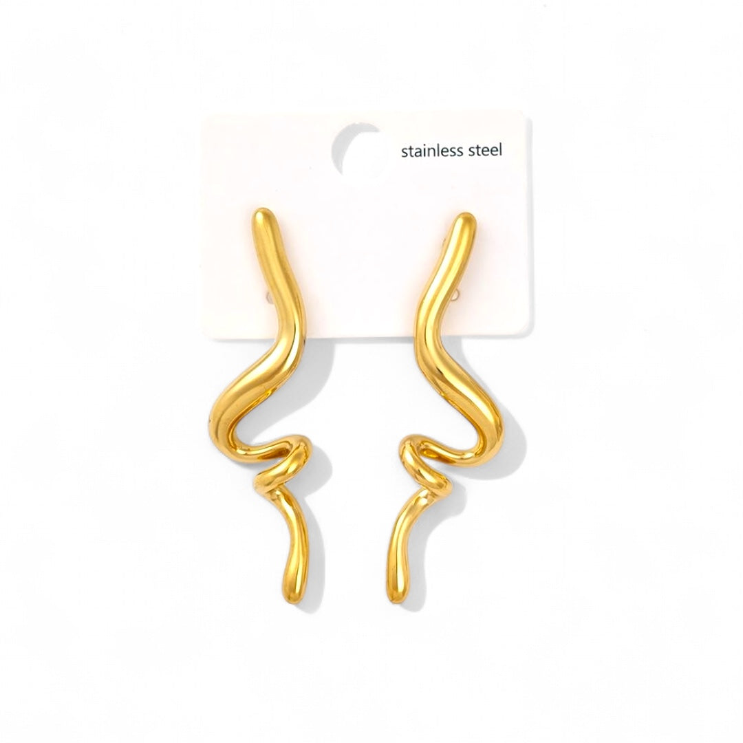 Σκουλαρίκια από ατσάλι σε οργανική ρευστή γραμμή – So Cute by Dimi