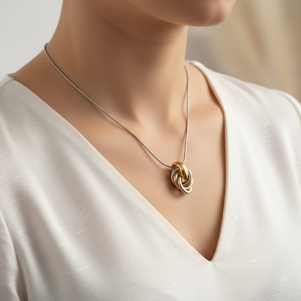 ⚡🚚Κολιέ “Twist Harmony” – Stainless Steel