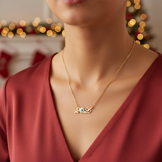 ⚡🚚 Κολιέ Γούρι 2026 με Μάτι – Ατσάλι