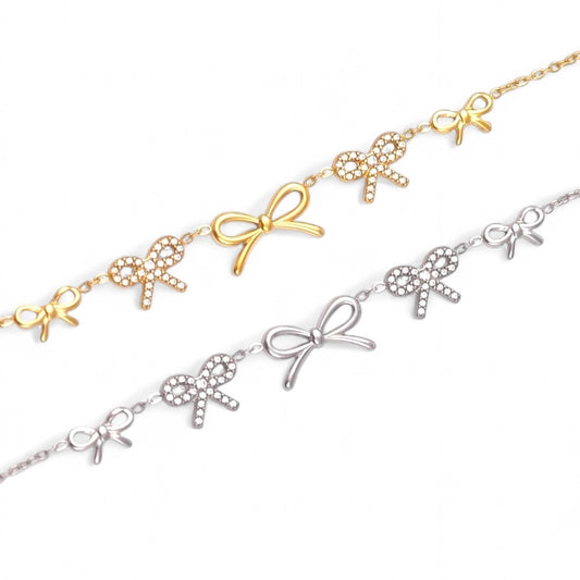 ⚡🚚 Βραχιόλι “Bowtiful” με Μοτίφ Φιόγκου & Ζιργκόν