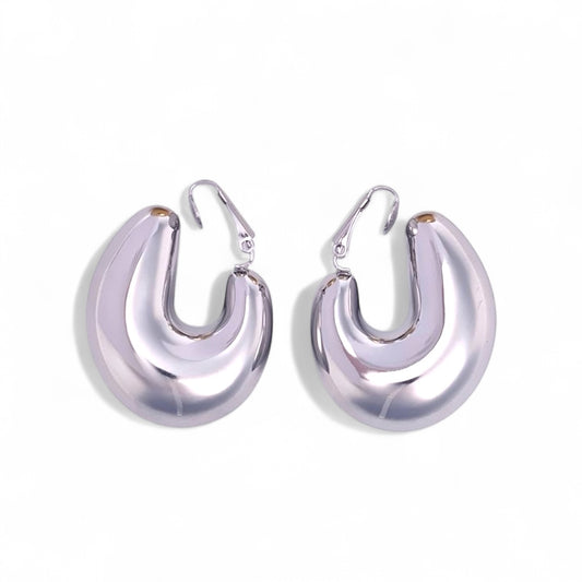 Clip-on σκουλαρίκια με κυρτό μεταλλικό σχήμα – So Cute by Dimi