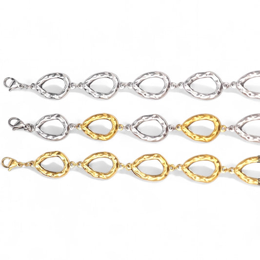 ⚡🚚 Βραχιόλι “Molten Ovals” από Ατσάλι