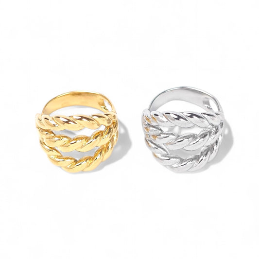 ⚡🚚 Δαχτυλίδι “Rope Bold” με Πλεξούδα