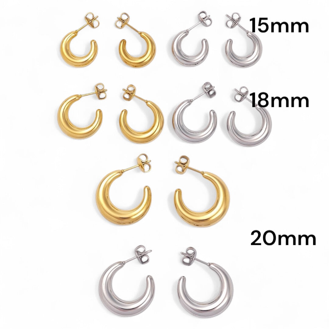 Σκουλαρίκια Mini Hoops από Ατσάλι – 15mm / 18mm / 20mm – So Cute by Dimi