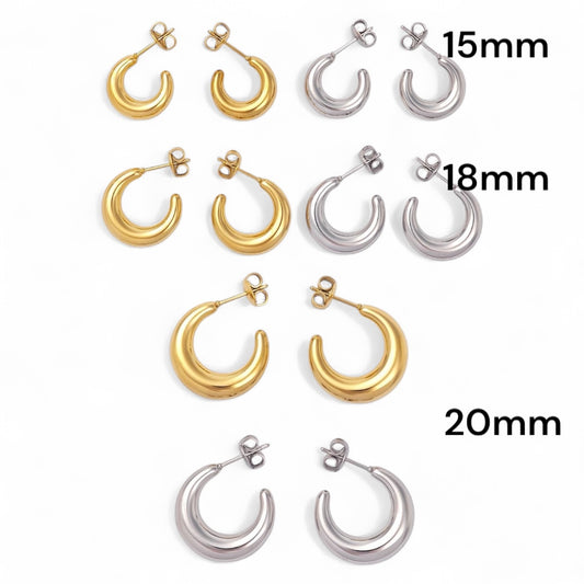 Σκουλαρίκια Mini Hoops από Ατσάλι – 15mm / 18mm / 20mm – So Cute by Dimi
