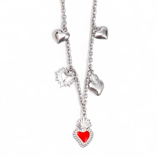 ⚡🚚 Κολιέ “Sacred Love” με Κρεμαστά Μοτίφ Καρδιάς