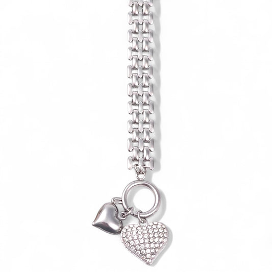 ⚡🚚 Βραχιόλι “Double Heart Sparkle” με Ζιργκόν