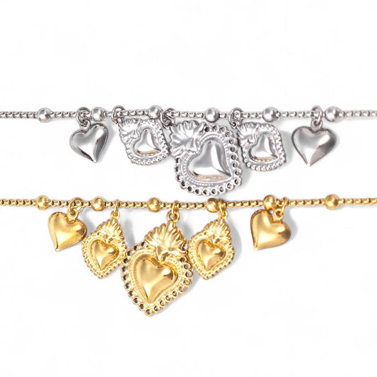 ⚡🚚 Βραχιόλι “Sacred Drops” με Μοτίφ Ιερής Καρδιάς