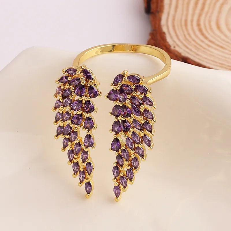 Angel Wings ring with zircon