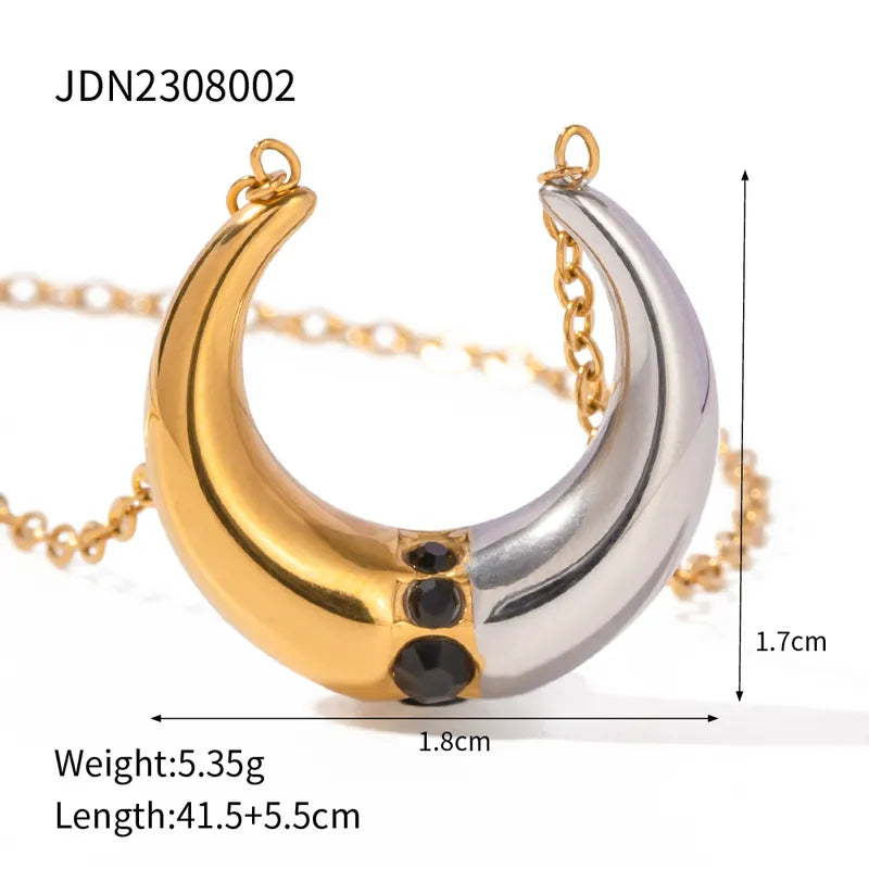 IG Style Horns Stainless Steel Plating 18K Gold Plated Earrings Necklace