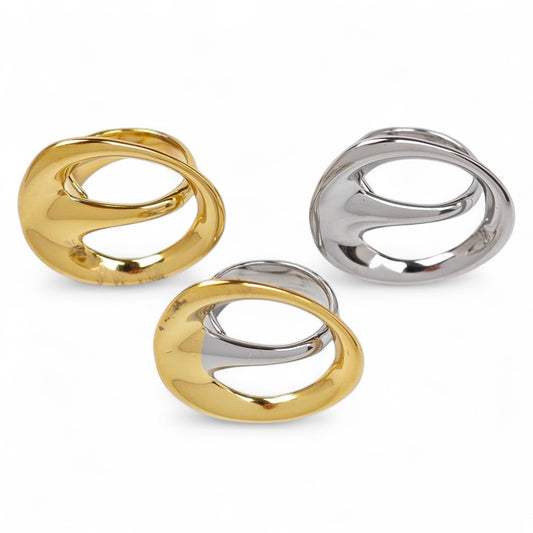 ⚡🚚 Δαχτυλίδι Fluid Twist – Glossy Ασύμμετρο Design