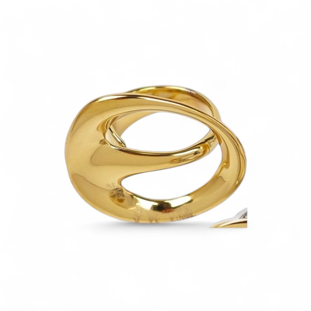 ⚡🚚 Δαχτυλίδι Fluid Twist – Glossy Ασύμμετρο Design
