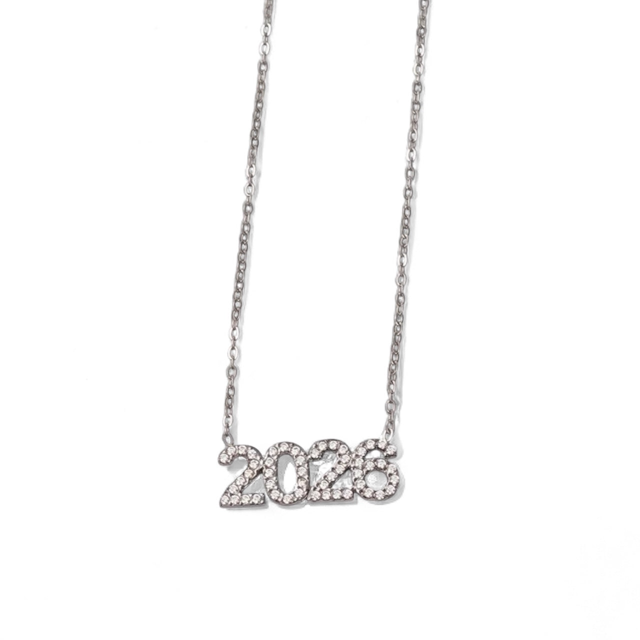 Κολιέ γούρι 2026 χονδρική – ατσάλι με ζιργκόν σε χρυσό & ασημί