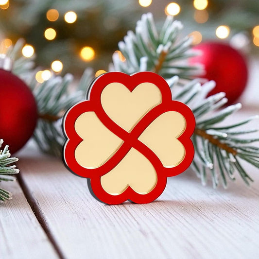 🤍✨Επιτραπέζιο Γούρι Τετράφυλλο Τριφύλλι με Καρδιές